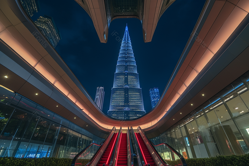实拍城市夜景商业街商超环境摄影背景,高清,摄影图,摄影图片,图片大全,摄影图免费下载